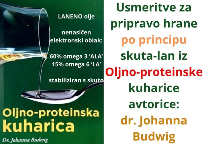 Pregled usmeritve Oljno-proteinska kuharica dr. Budwig SKUTA-LAN priprava HRANE amritana