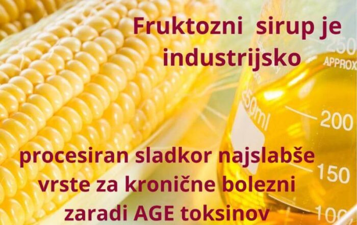 Fruktozni sirup je industrijsko procesiran sladkor fruktoza AGE toksini ZAPPER amritana